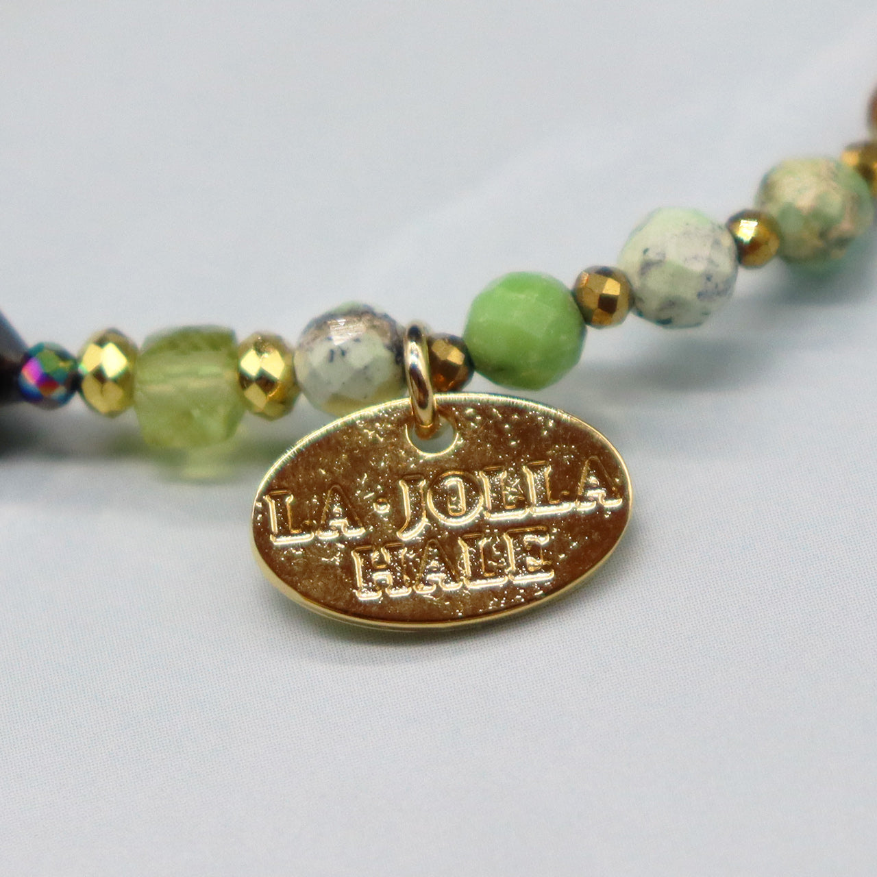 【Green Light Sunshine】ペリドット×バリサイト×ブラックシェル ブレスレット