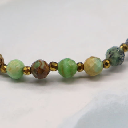 【Green Light Sunshine】ペリドット×バリサイト×ブラックシェル ブレスレット