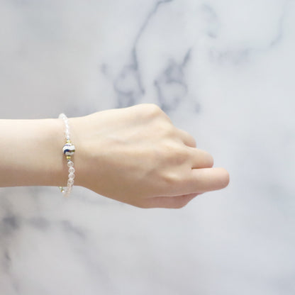 【Green Light Sunshine】水紋天珠×ペリドット×オニキス×水晶 ブレスレット