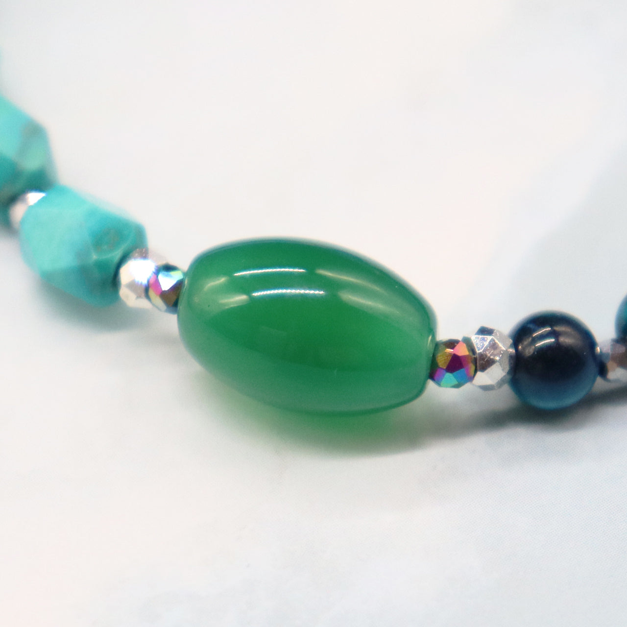 【Green Light Sunshine】三眼天珠×ペリドット×グリーンアゲート ブレスレット
