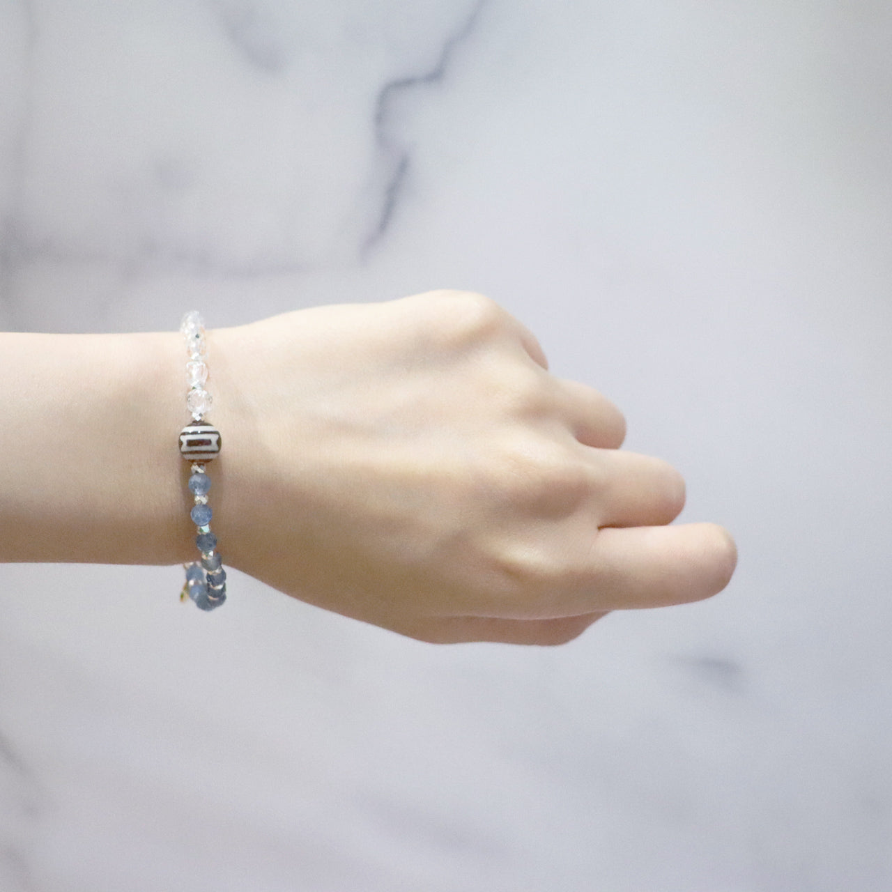 【ONLINE SHOP限定】【CLEAN UP】天地天珠×アクアマリン×アコヤパール×クリソコラ ブレスレット