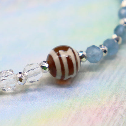 【ONLINE SHOP限定】【CLEAN UP】天地天珠×アクアマリン×アコヤパール×クリソコラ ブレスレット