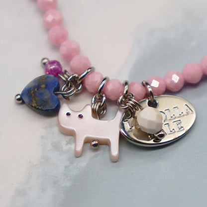 【Starry Sky Fragment】亀甲天珠×ラピスラズリ×ジルコニア×マグネサイト ブレスレット