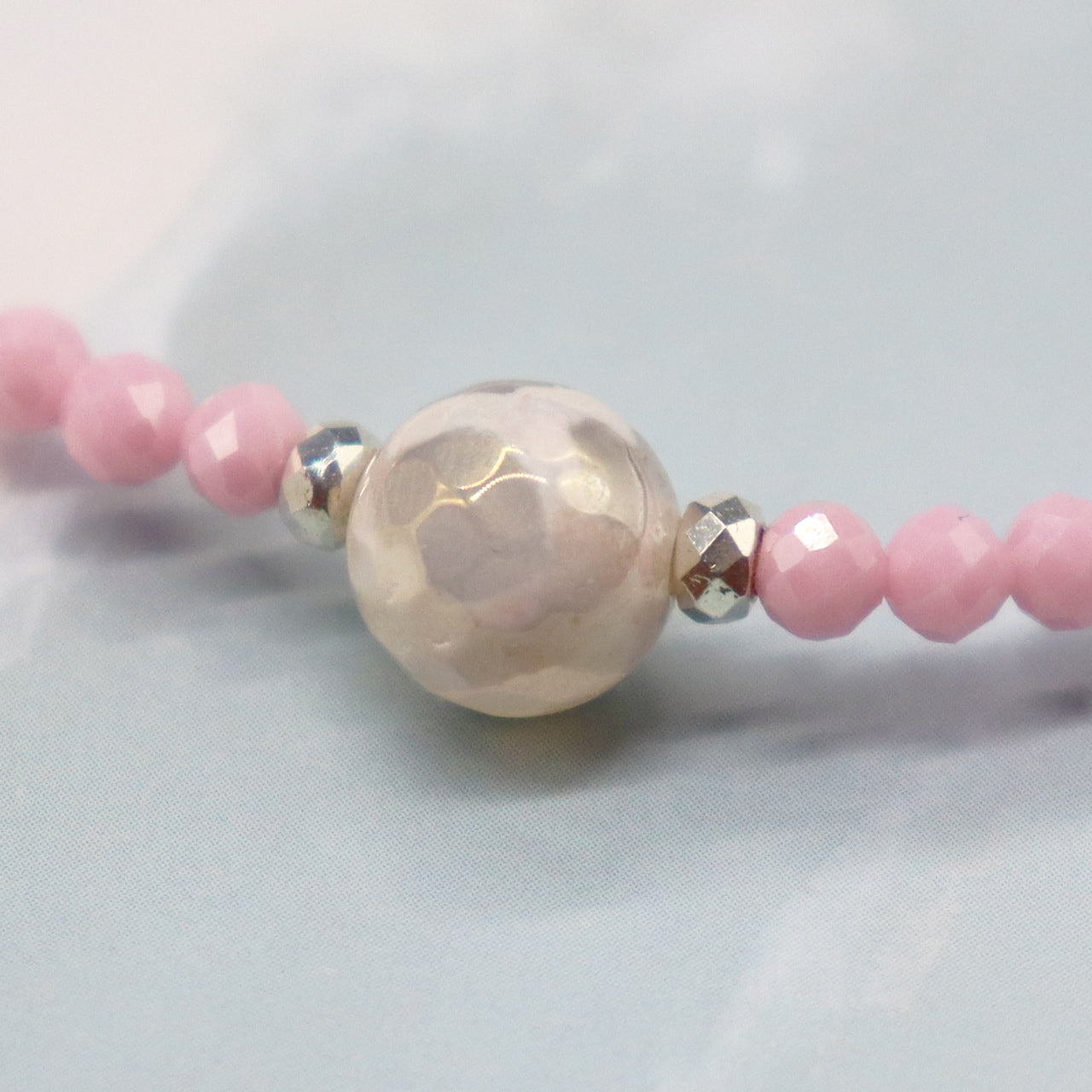 【Starry Sky Fragment】亀甲天珠×ラピスラズリ×ジルコニア×マグネサイト ブレスレット