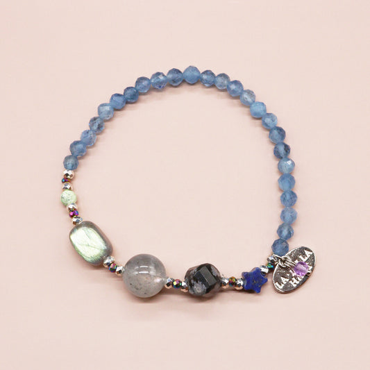 【Starry Sky Fragment】ラピスラズリ×アクアマリン×ラブラドライト ブレスレット