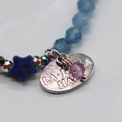 【Starry Sky Fragment】ラピスラズリ×アクアマリン×ラブラドライト ブレスレット