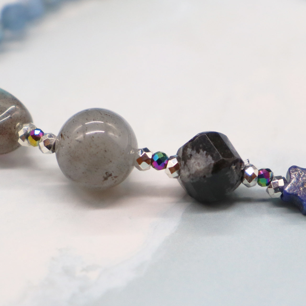 【Starry Sky Fragment】ラピスラズリ×アクアマリン×ラブラドライト ブレスレット