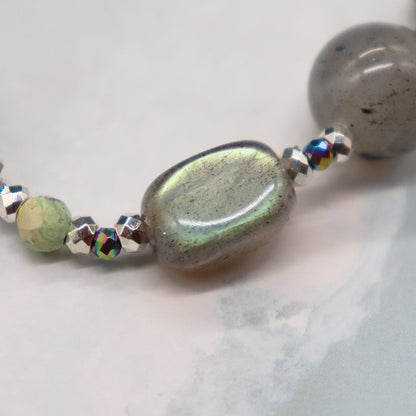 【Starry Sky Fragment】ラピスラズリ×アクアマリン×ラブラドライト ブレスレット