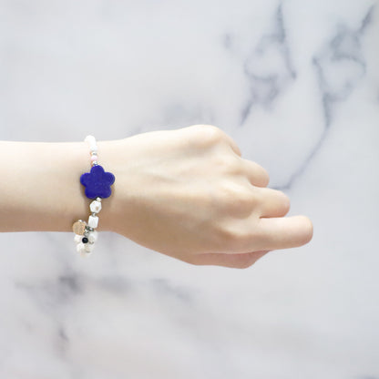 【Starry Sky Fragment】ラピスラズリ×マグネサイト×ジルコニア ブレスレット