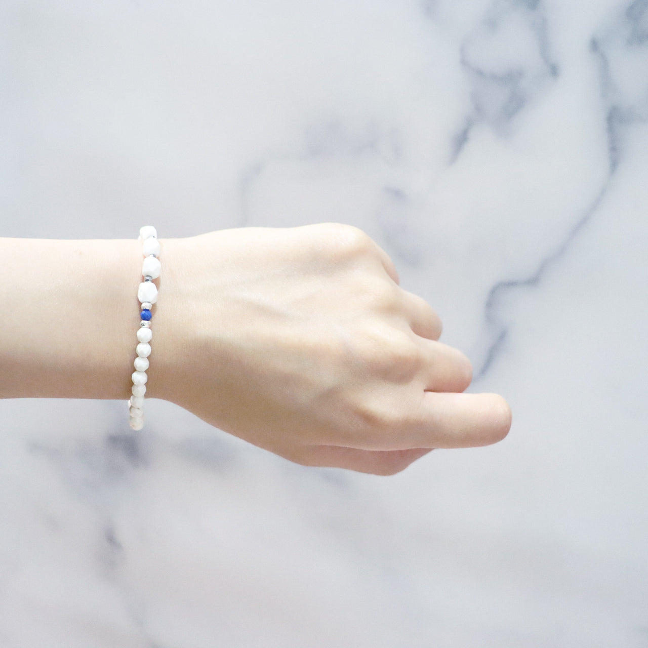 【Starry Sky Fragment】ラピスラズリ×マグネサイト×ジルコニア ブレスレット