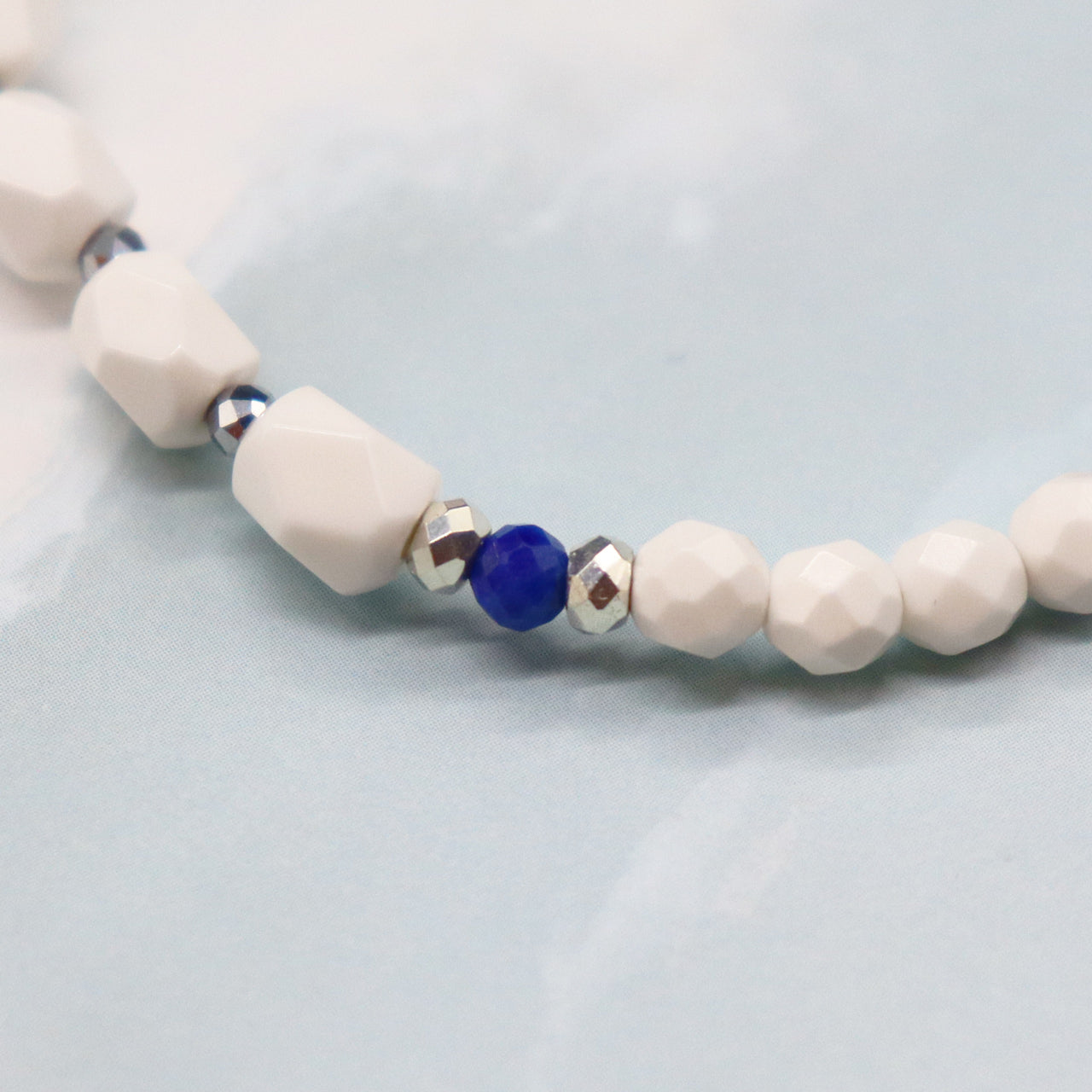 【Starry Sky Fragment】ラピスラズリ×マグネサイト×ジルコニア ブレスレット