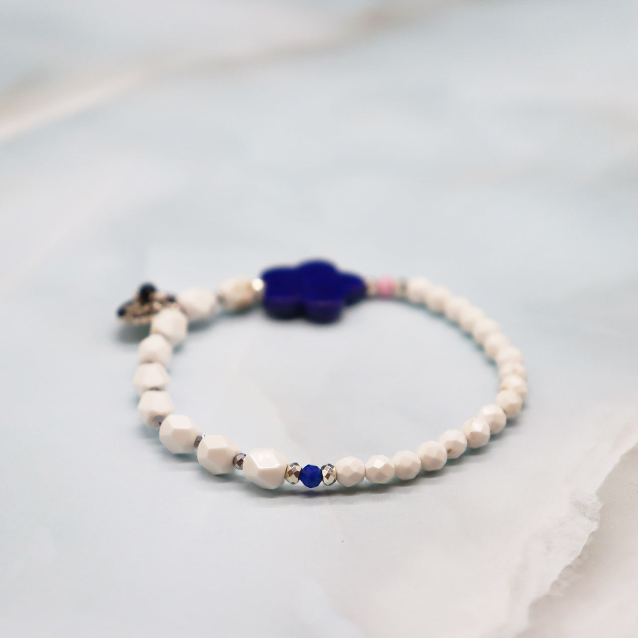 【Starry Sky Fragment】ラピスラズリ×マグネサイト×ジルコニア ブレスレット