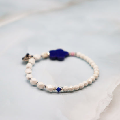 【Starry Sky Fragment】ラピスラズリ×マグネサイト×ジルコニア ブレスレット