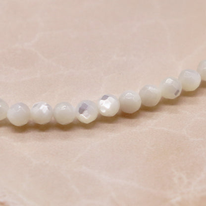 【Blooming Pink Roses】ローズクォーツ×マザーオブパール×ホワイトシェル ブレスレット