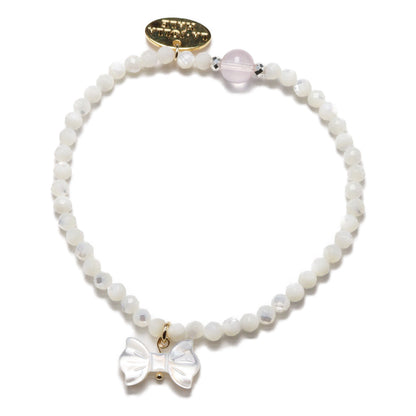 【Blooming Pink Roses】ローズクォーツ×マザーオブパール×ホワイトシェル ブレスレット
