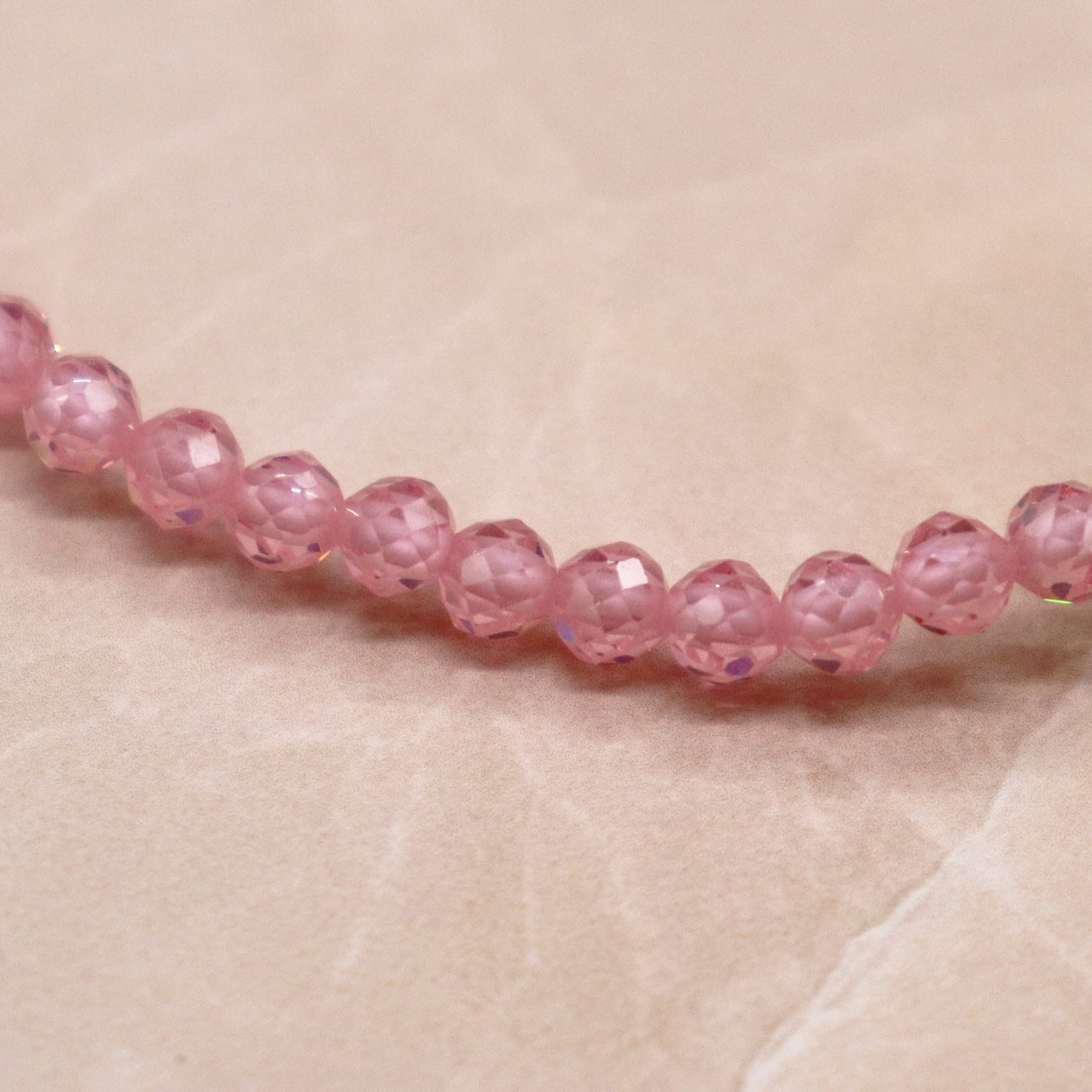 【Blooming Pink Roses】水紋天珠×ローズクォーツ×ジルコニア×アクアマリン ブレスレット