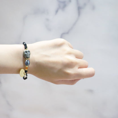 【2025 Halloween Limited Collection】パイライト×バロックパール×カーネリアン×オニキス ブレスレット