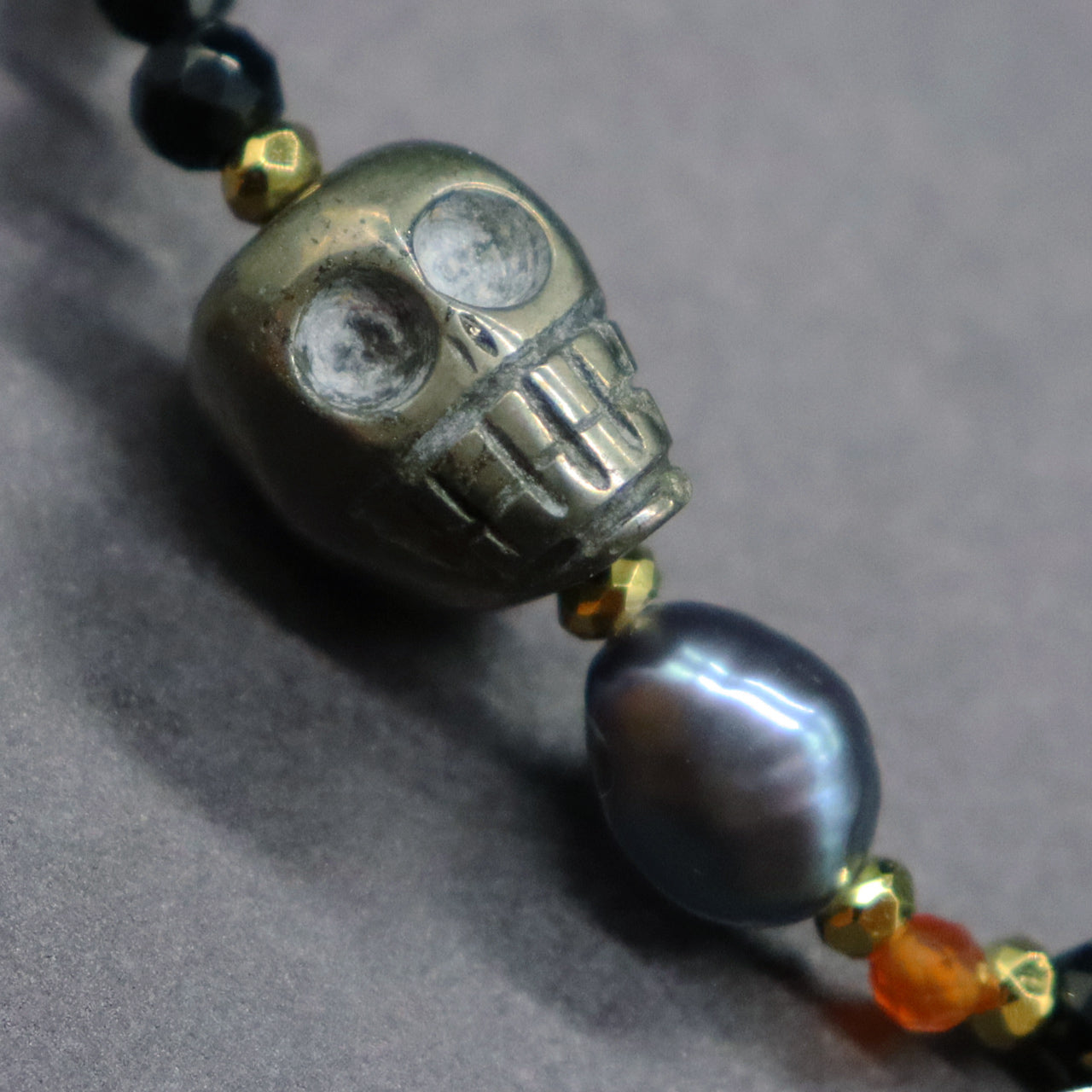 【2025 Halloween Limited Collection】パイライト×バロックパール×カーネリアン×オニキス ブレスレット