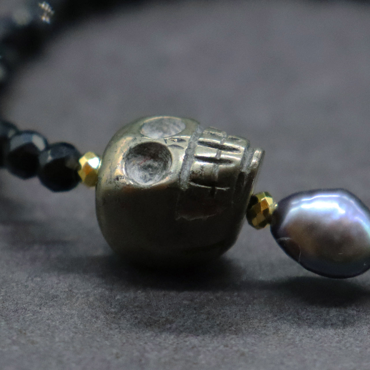 【2025 Halloween Limited Collection】パイライト×バロックパール×カーネリアン×オニキス ブレスレット