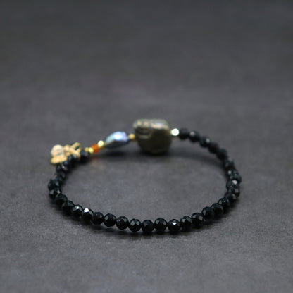 【2025 Halloween Limited Collection】パイライト×バロックパール×カーネリアン×オニキス ブレスレット