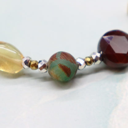 【Like a Honey Candy】亀甲天珠×シトリン×カイヤナイト×レッドタイガーアイ ブレスレット