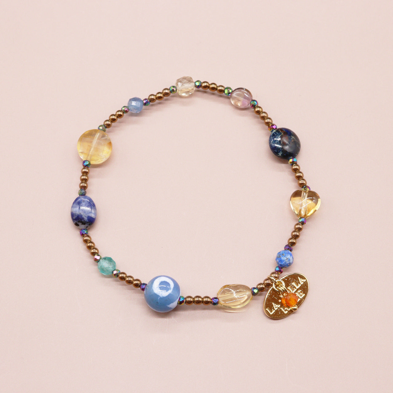 【Like a Honey Candy】三眼天珠×シトリン×アメトリン×ソーダライト× ブレスレット