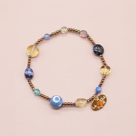 【Like a Honey Candy】三眼天珠×シトリン×アメトリン×ソーダライト× ブレスレット