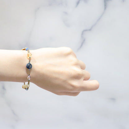 【Like a Honey Candy】三眼天珠×シトリン×アメトリン×ソーダライト× ブレスレット