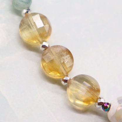 【Like a Honey Candy】水紋天珠×シトリン×カイヤナイト×アクアマリン ブレスレット