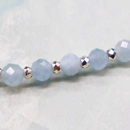 【Like a Honey Candy】水紋天珠×シトリン×カイヤナイト×アクアマリン ブレスレット