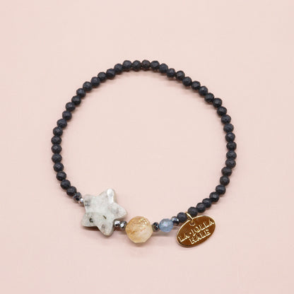 【Like a Honey Candy】シトリン×セサミジャスパー×フロストオニキス ブレスレット