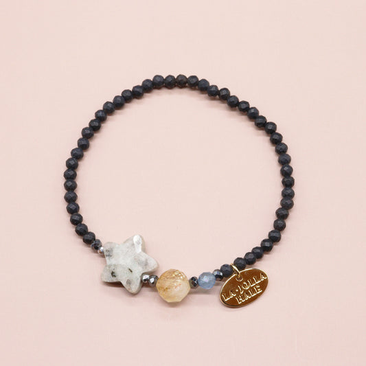 【Like a Honey Candy】シトリン×セサミジャスパー×フロストオニキス ブレスレット