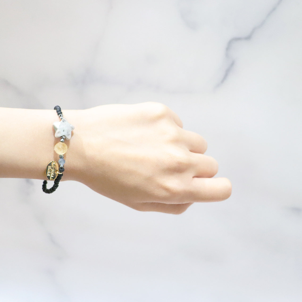 【Like a Honey Candy】シトリン×セサミジャスパー×フロストオニキス ブレスレット