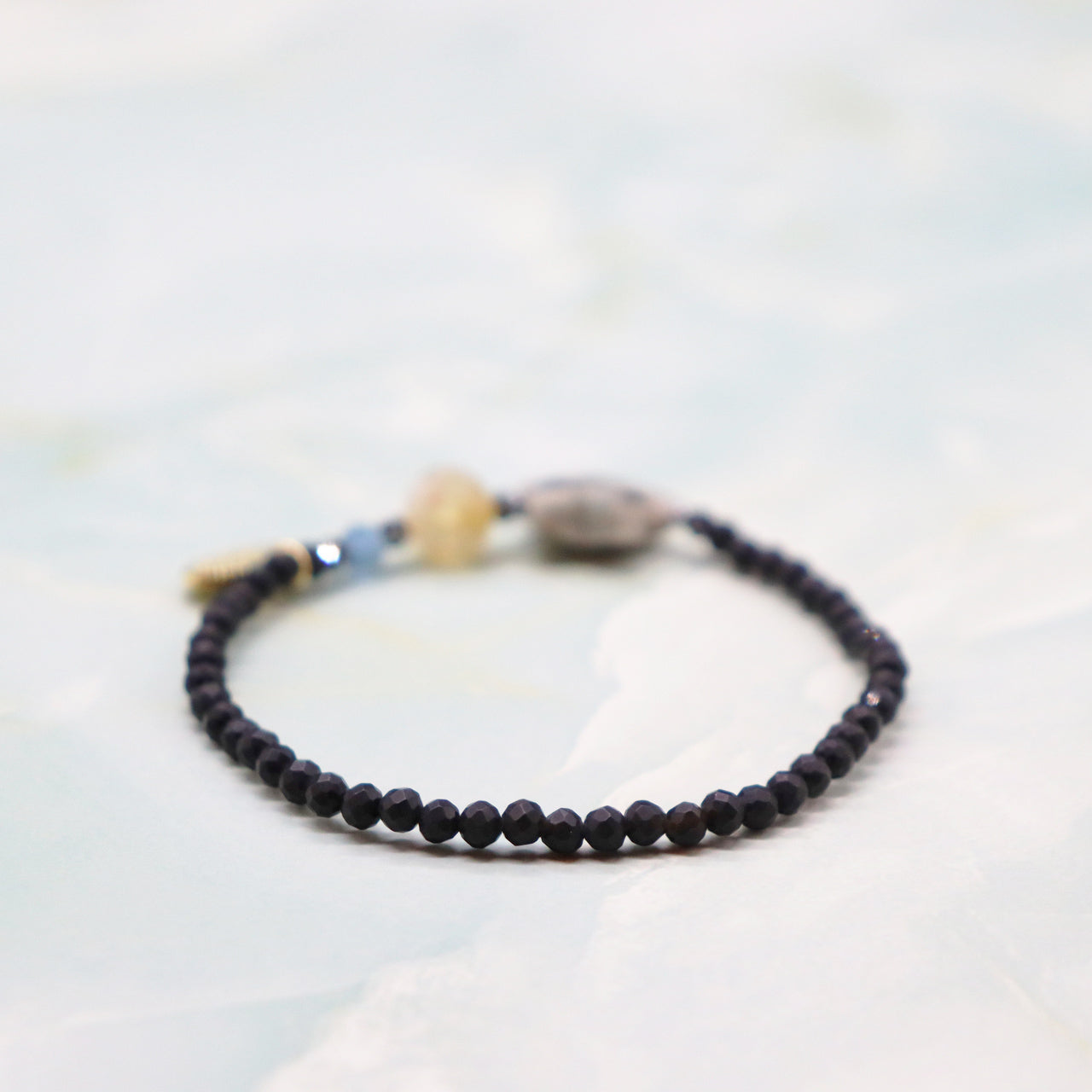 【Like a Honey Candy】シトリン×セサミジャスパー×フロストオニキス ブレスレット