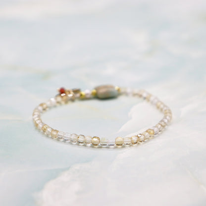 【Like a Honey Candy】シトリン×インプレッションストーン×パール ブレスレット